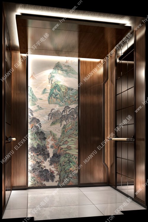 木飾面+黑鈦金鏡面+裝飾畫(huà)